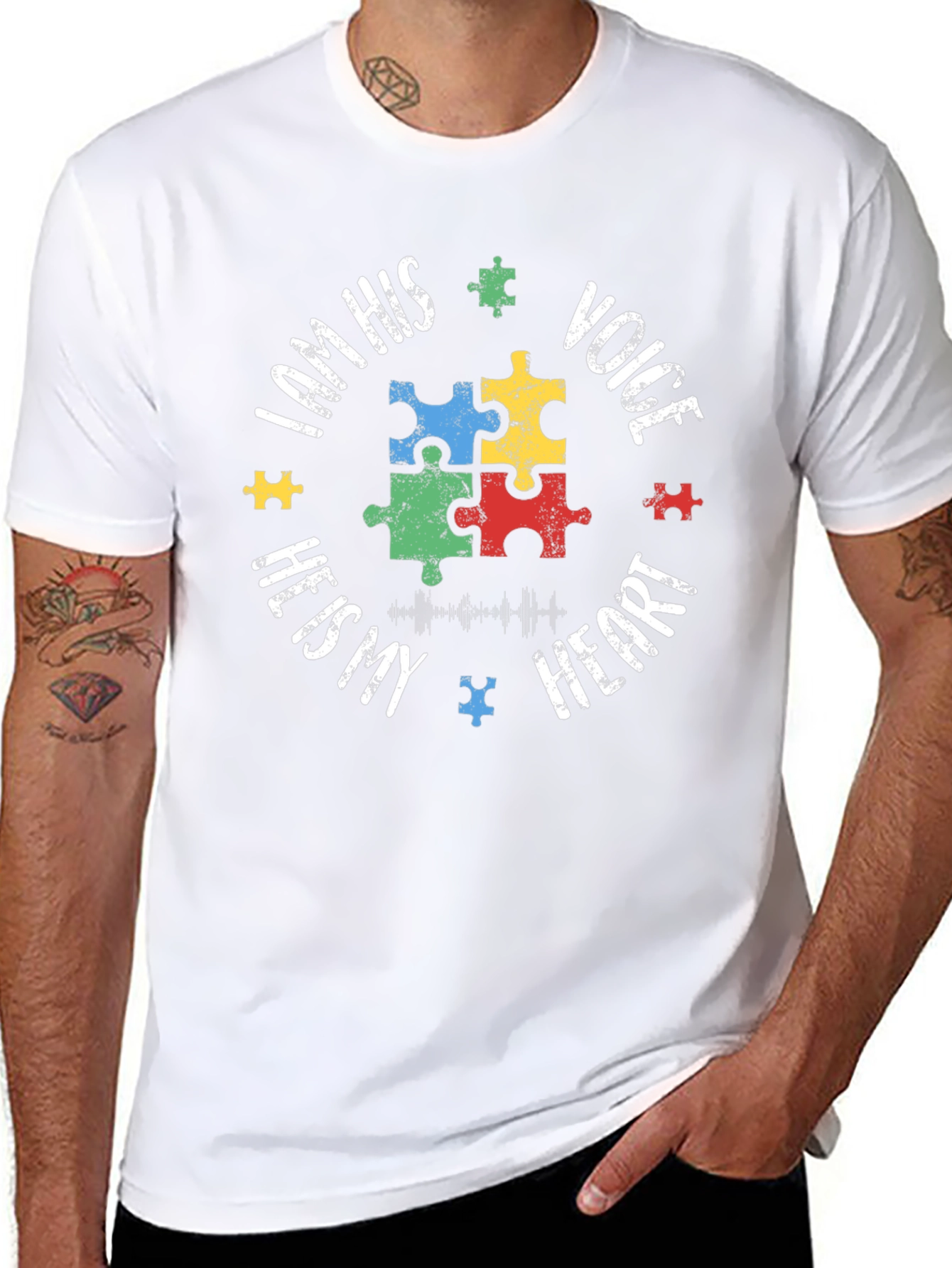 Autism Awareness Puzzle Piece T-Shirt - Voice Heart