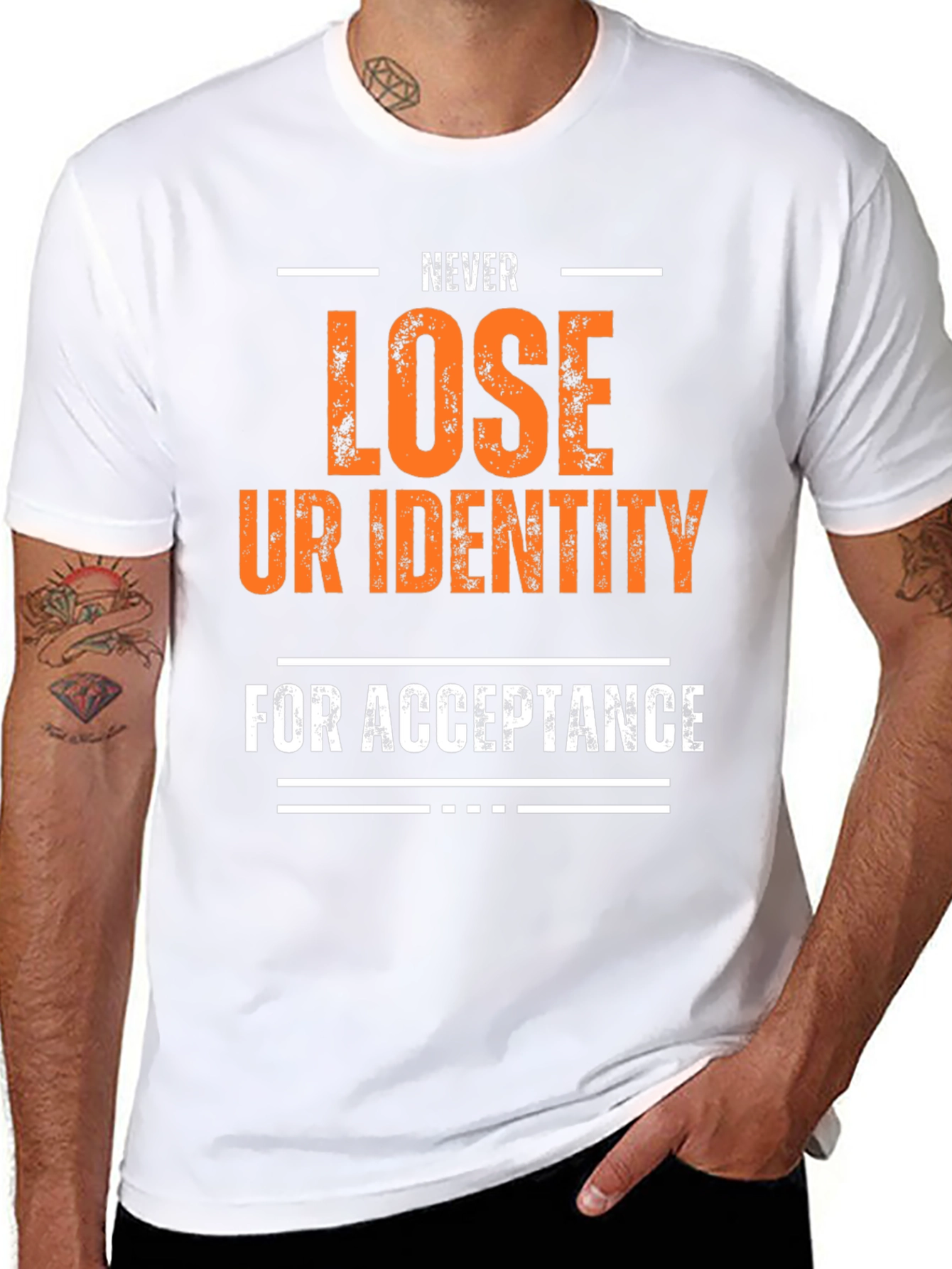 Inspirational Graphic T-Shirt - Never Lose Identity