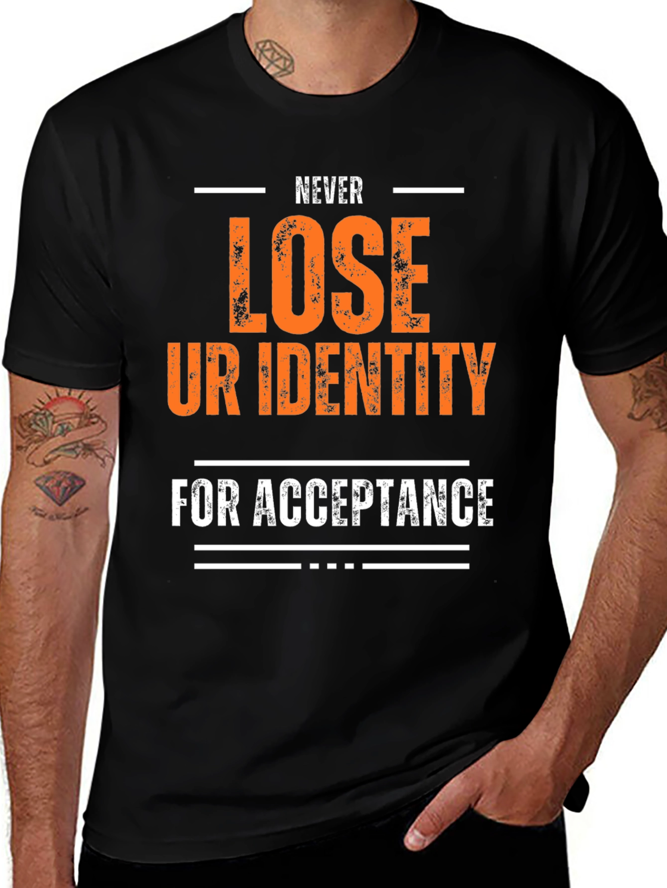 Inspirational Graphic T-Shirt - Never Lose Identity