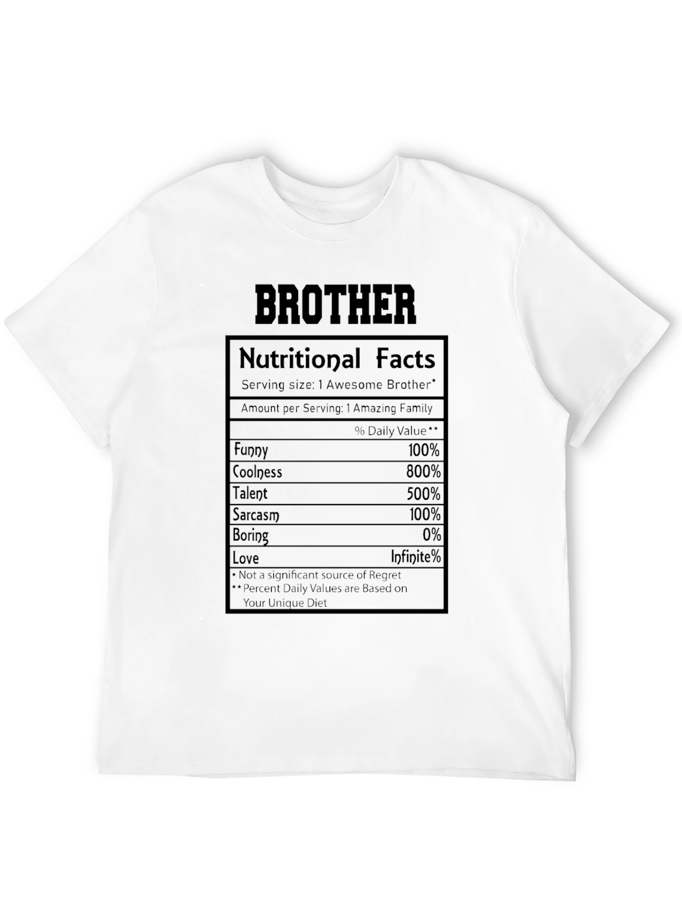 Brother Nutritional Facts Graphic Tee