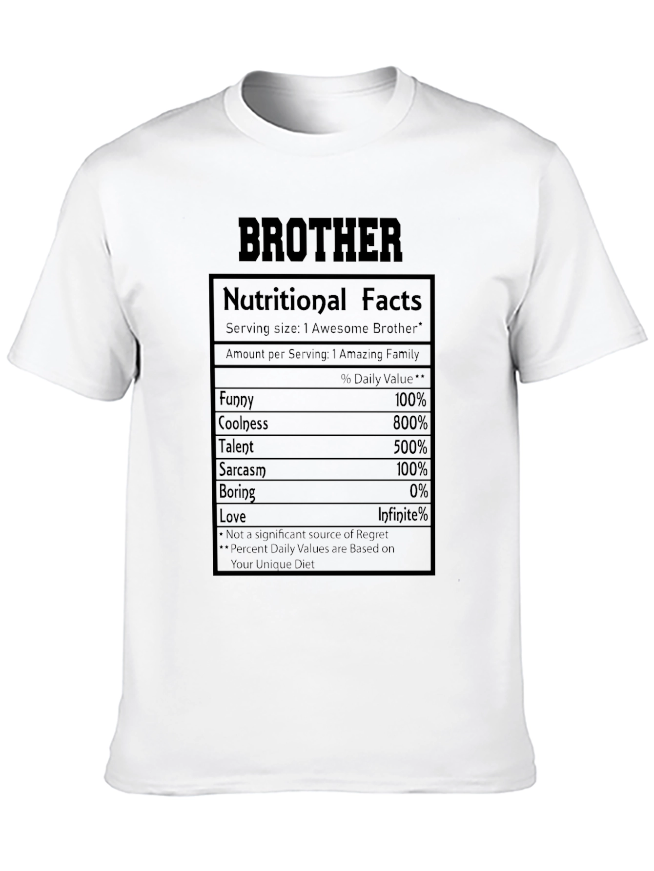 Brother Nutritional Facts Graphic Tee