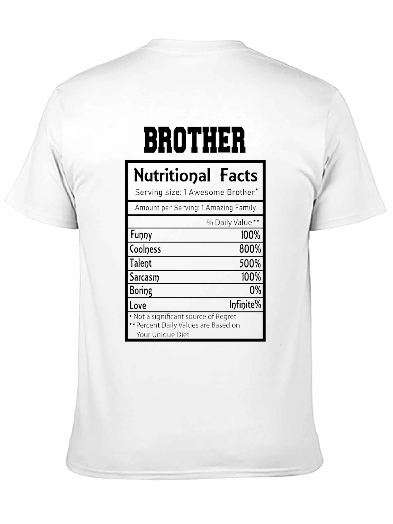 Brother Nutritional Facts Graphic Tee