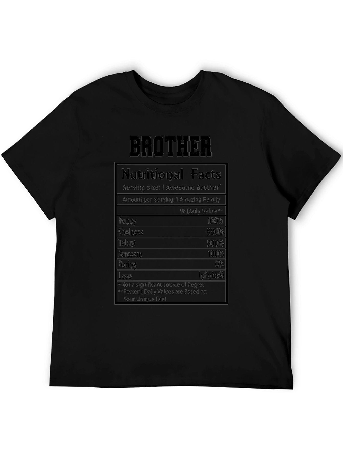 Brother Nutritional Facts Graphic Tee