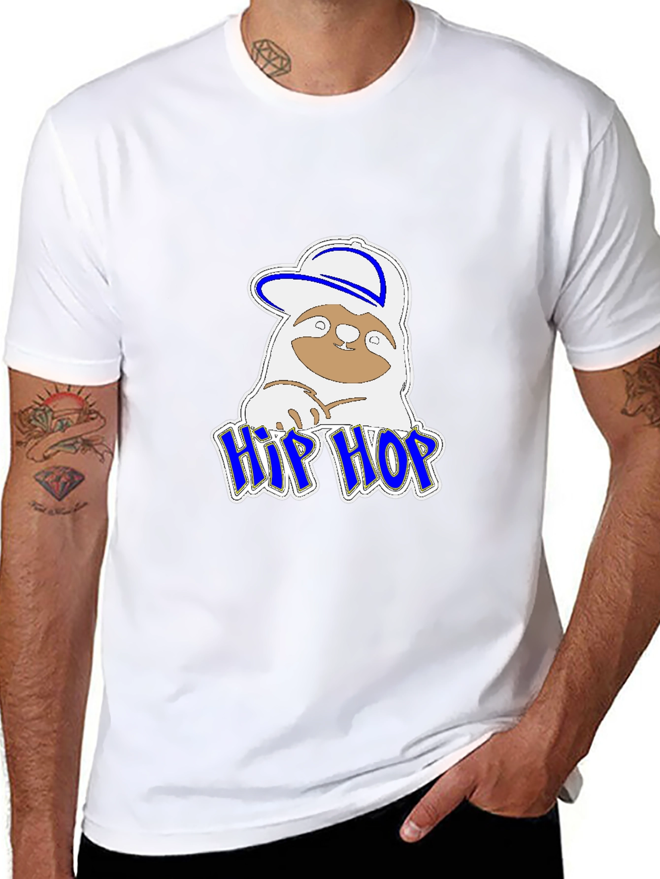 Hip Hop Sloth Graphic T-Shirt