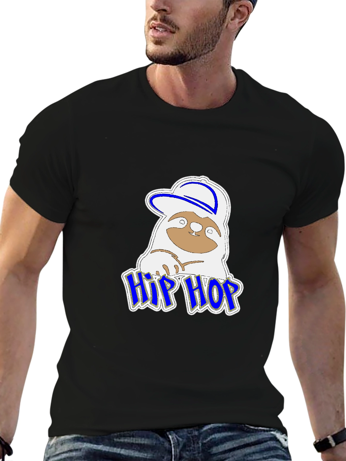 Hip Hop Sloth Graphic T-Shirt