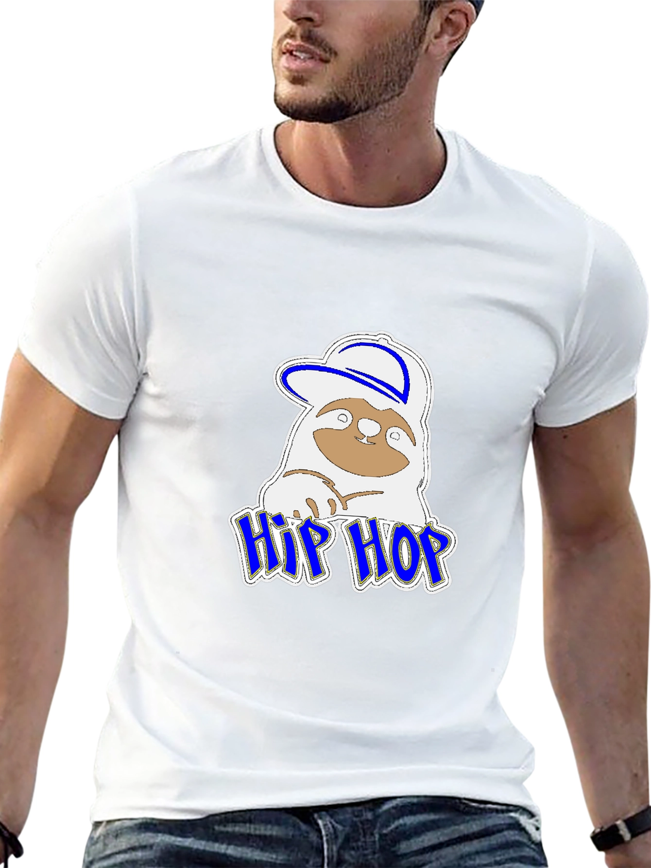 Hip Hop Sloth Graphic T-Shirt