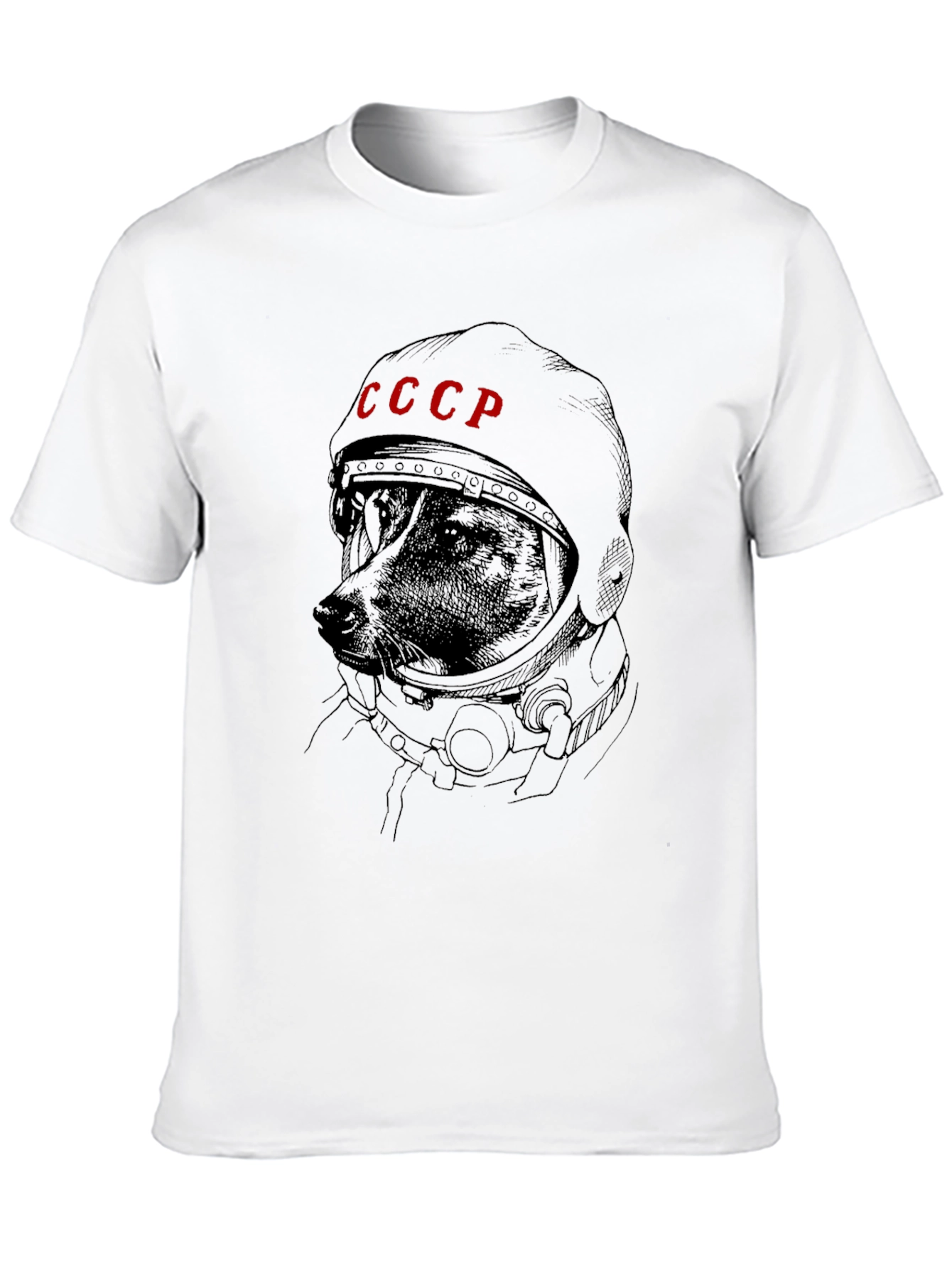Soviet Space Dog Graphic Tee - USSR Cosmonaut Dog