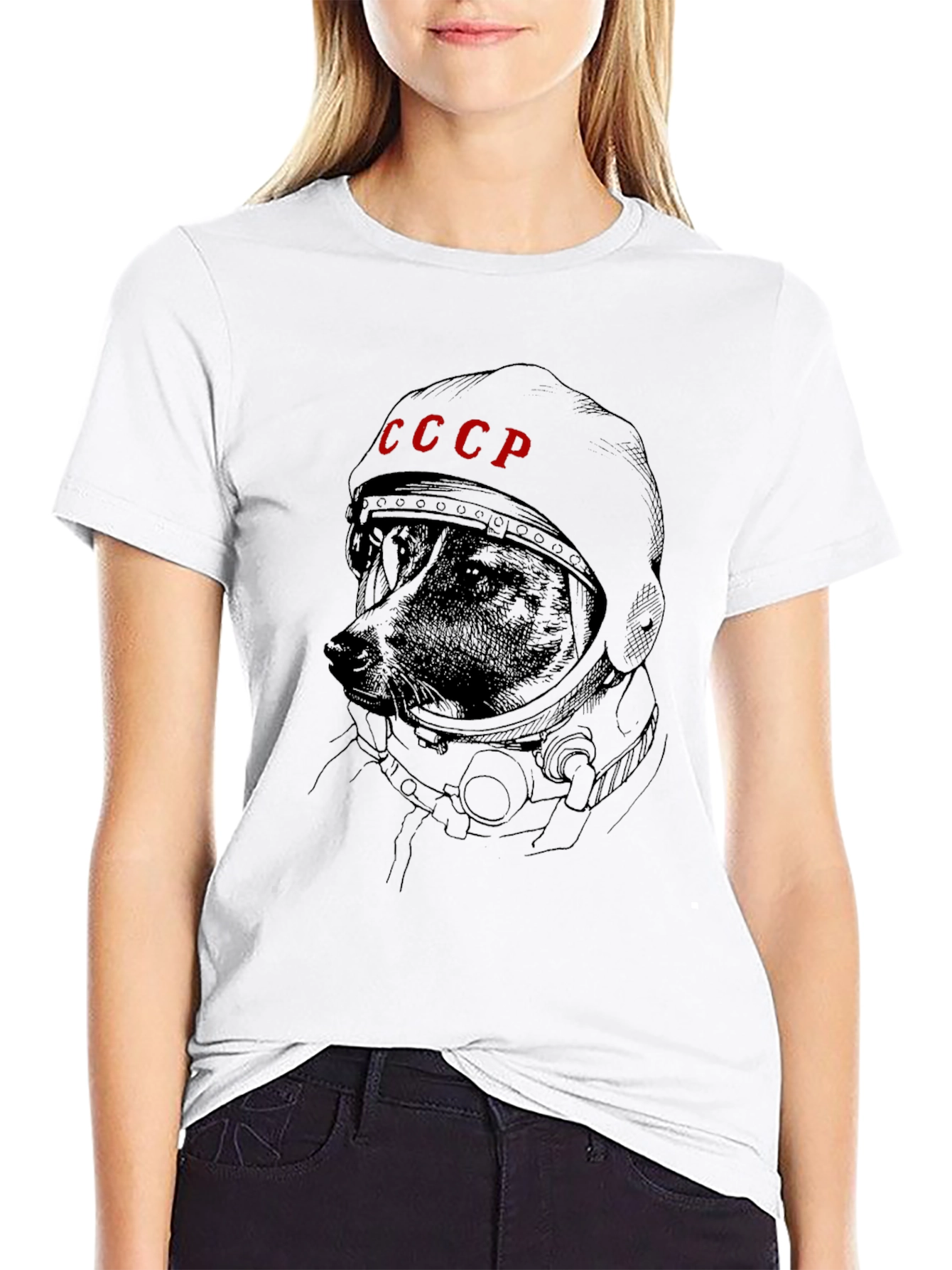 Soviet Space Dog Graphic Tee - USSR Cosmonaut Dog