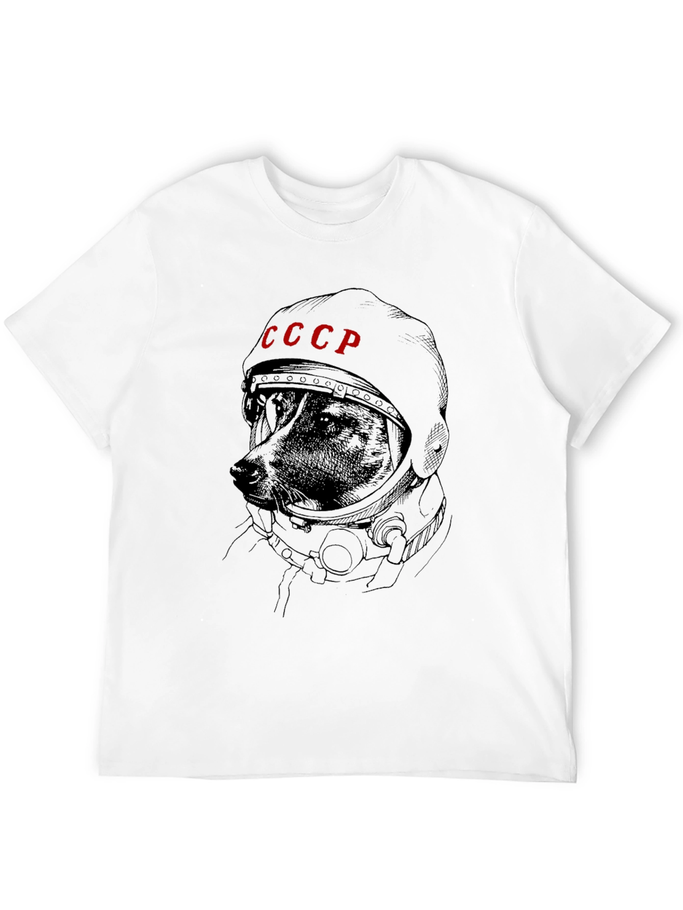 Soviet Space Dog Graphic Tee - USSR Cosmonaut Dog