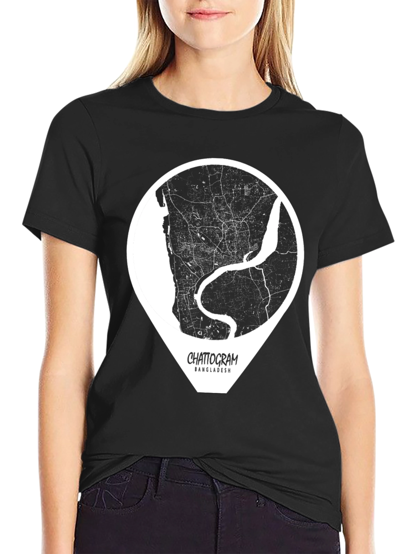 Chattogram Bangladesh City Map Graphic T-Shirt