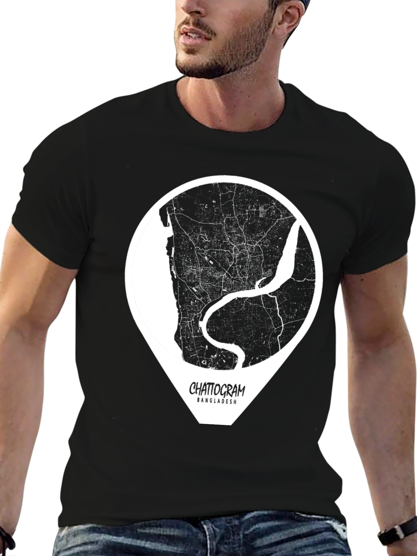 Chattogram Bangladesh City Map Graphic T-Shirt