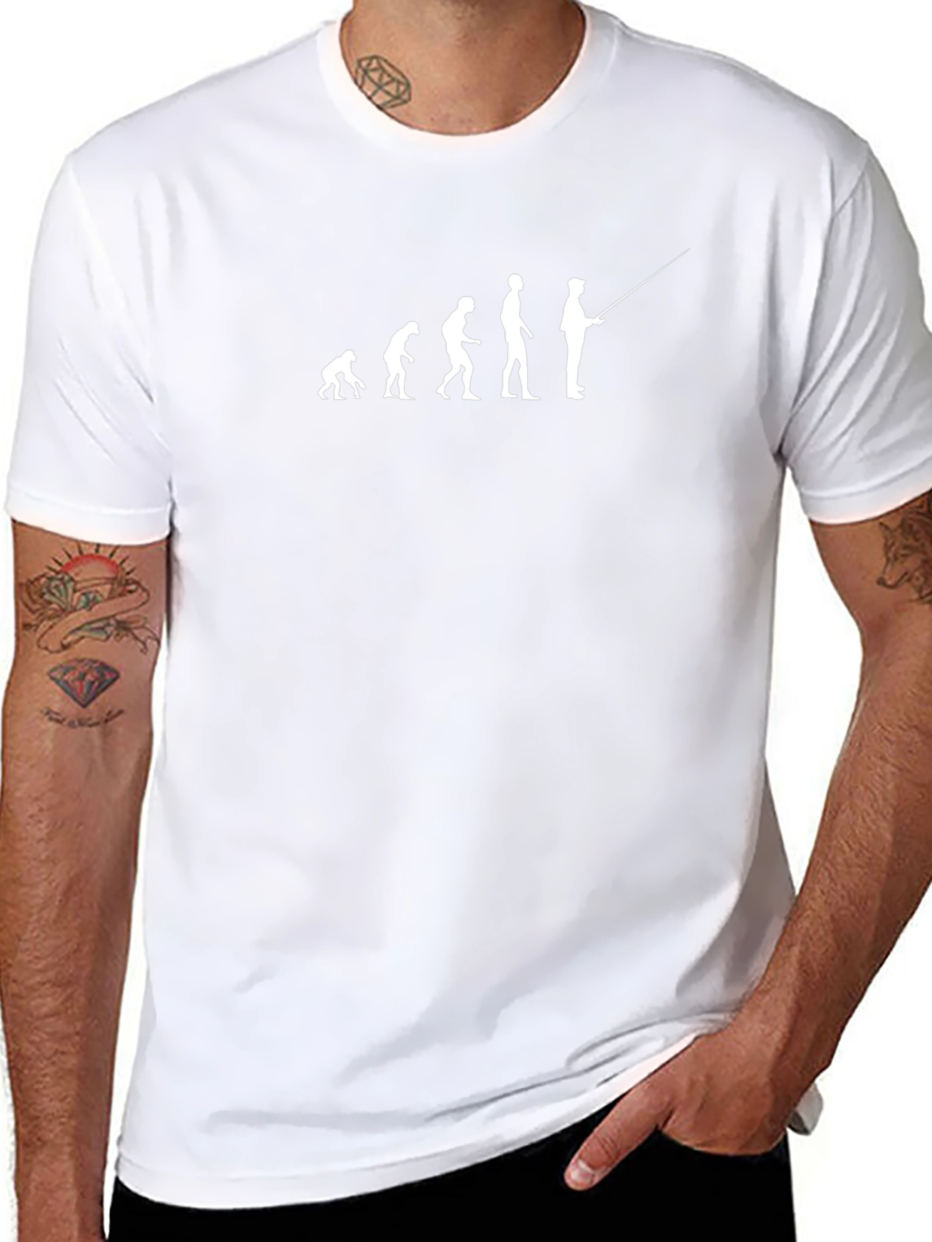 Evolution of Fishing T-Shirt - Black Cotton Tee