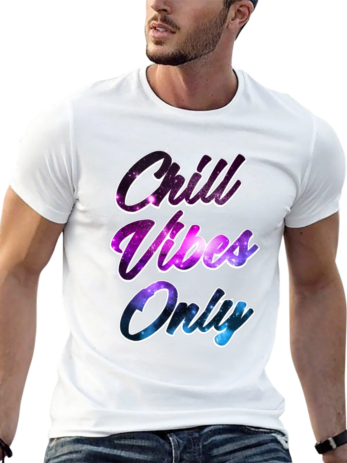 Chill Vibes Only T-Shirt - Galaxy Design