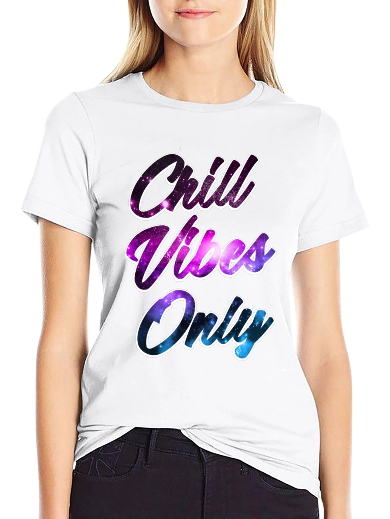 Chill Vibes Only T-Shirt - Galaxy Design