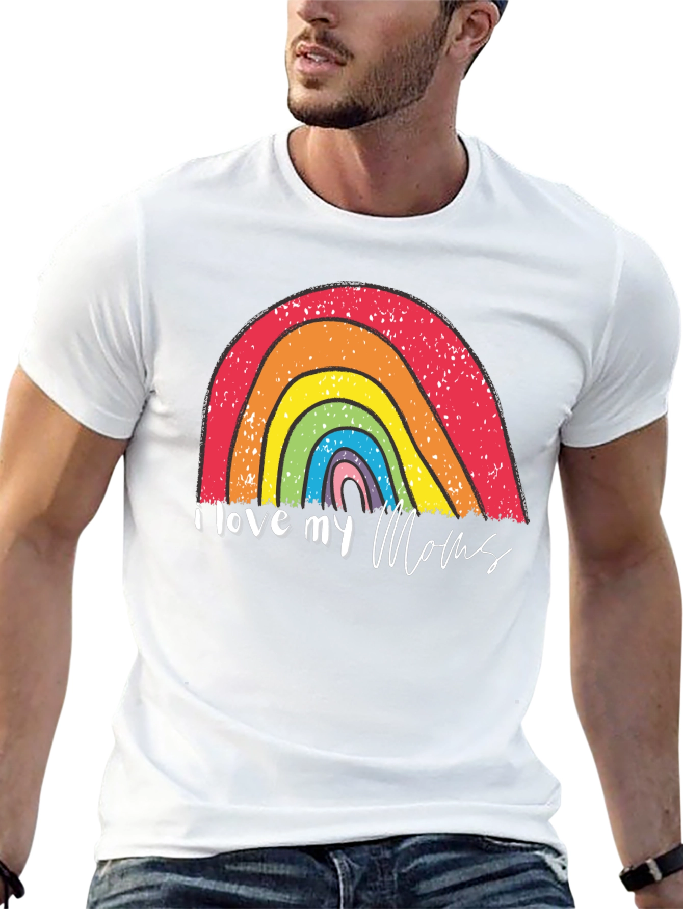 I Love My Moms Rainbow Pride T-Shirt