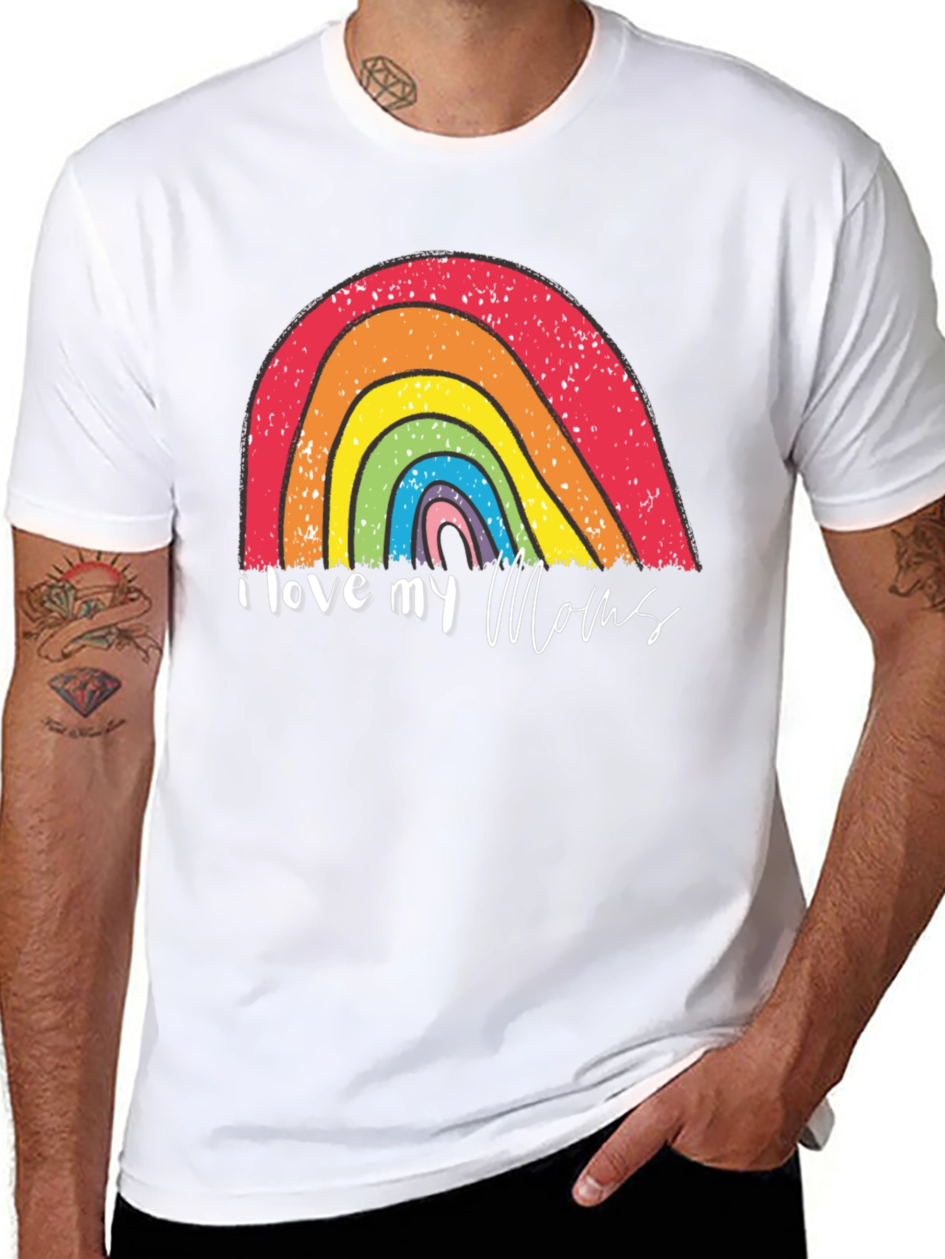 I Love My Moms Rainbow Pride T-Shirt