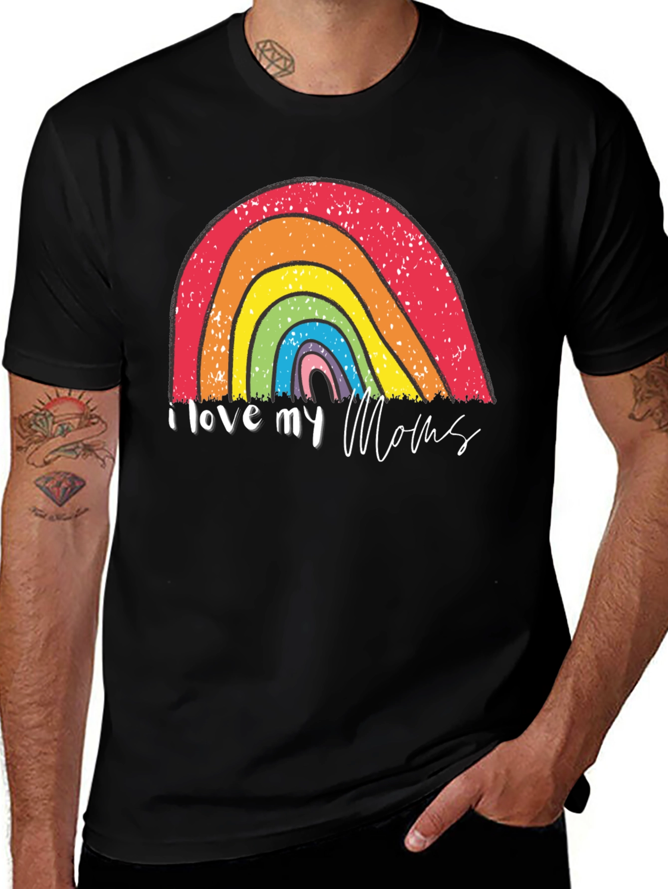 I Love My Moms Rainbow Pride T-Shirt