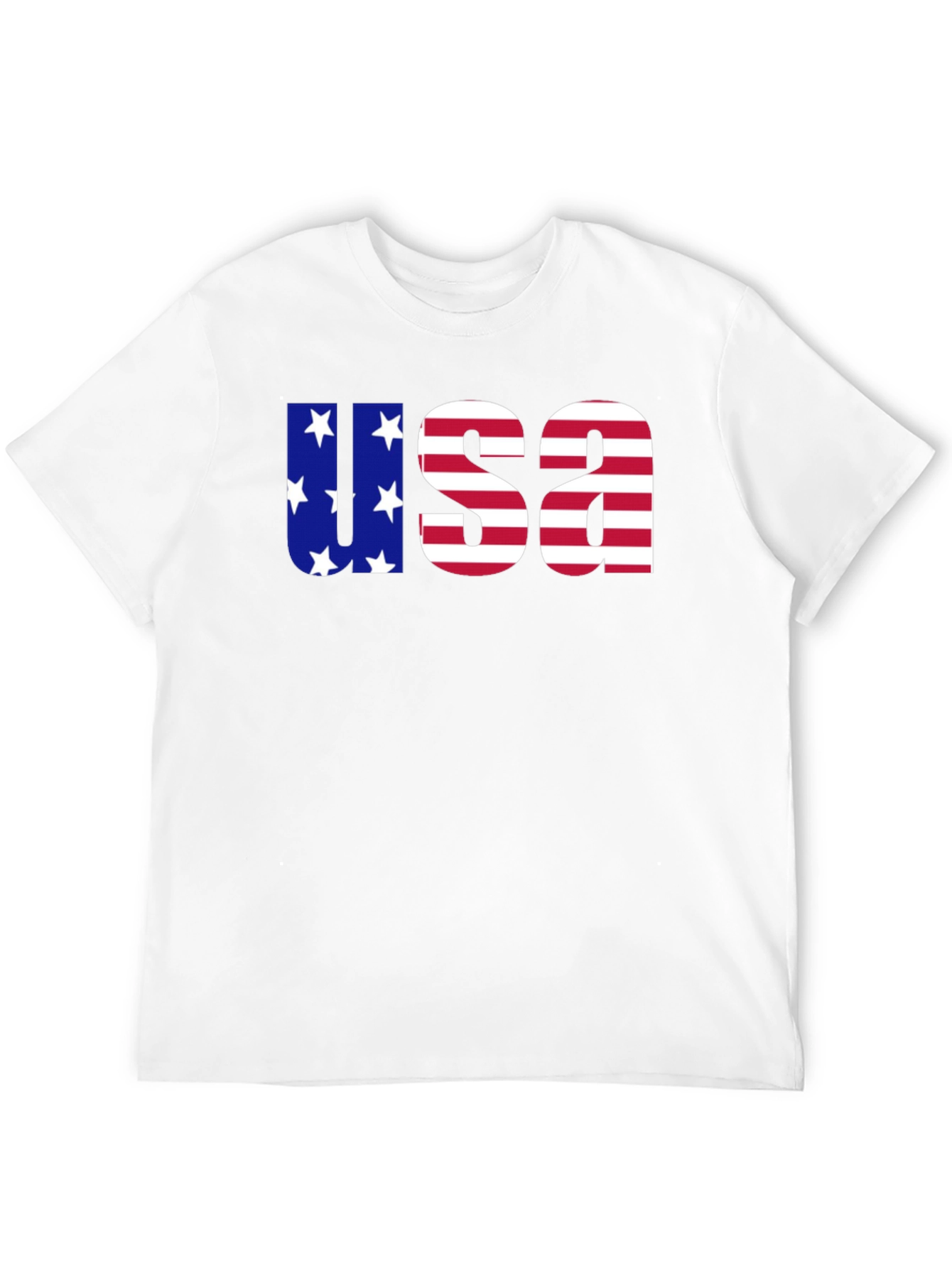 USA Flag Graphic Print Crew Neck T-Shirt