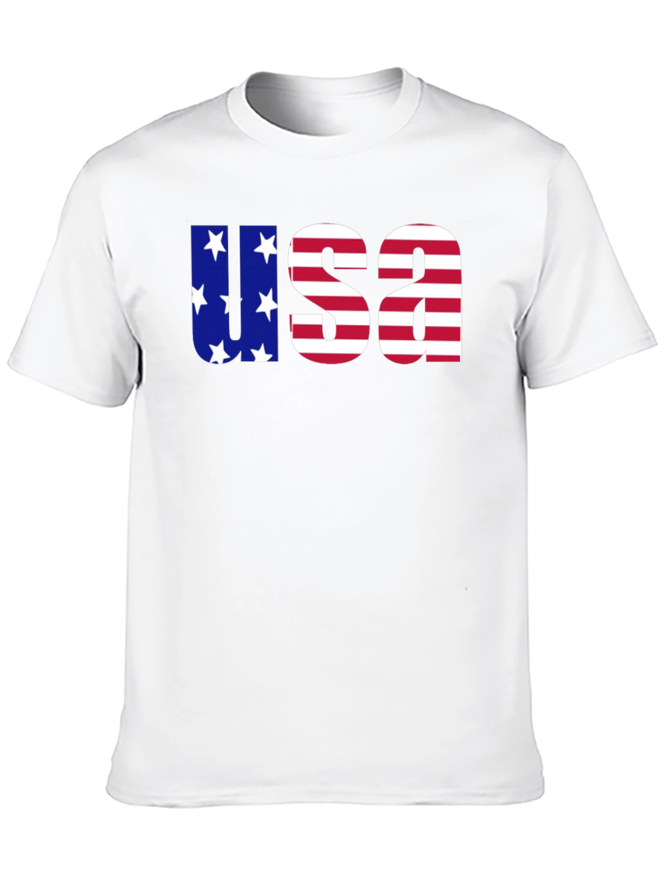 USA Flag Graphic Print Crew Neck T-Shirt