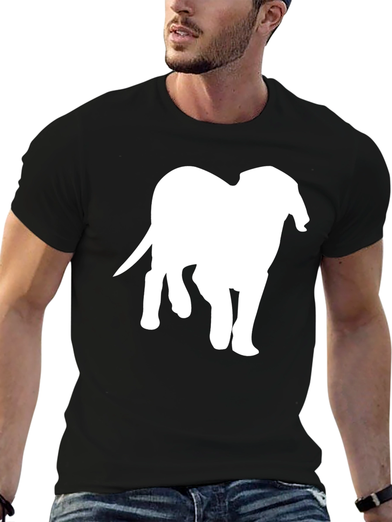 Elephant Silhouette Black T-Shirt