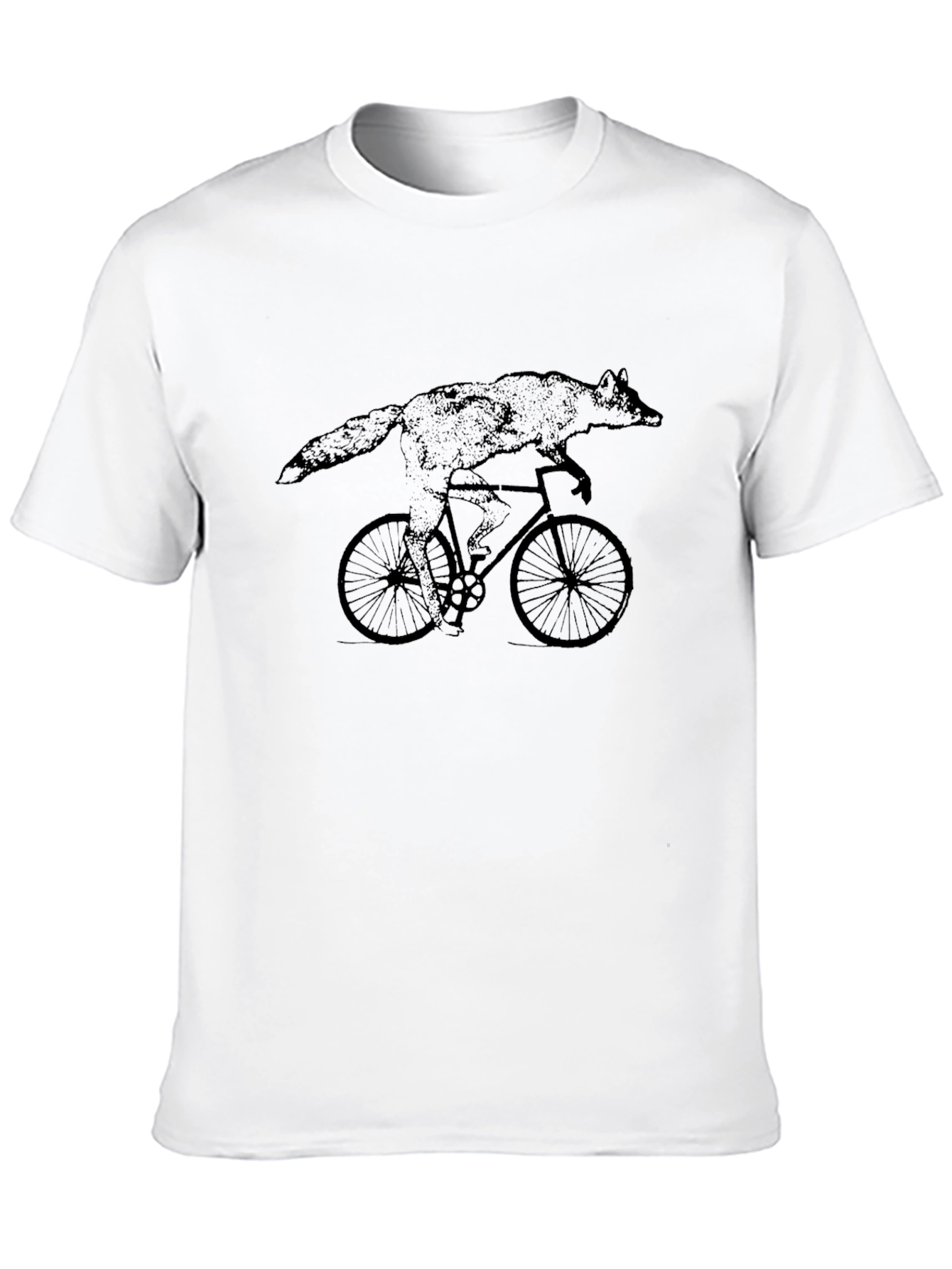 Coyote on Bicycle Graphic Tee - Unisex Black T-Shirt