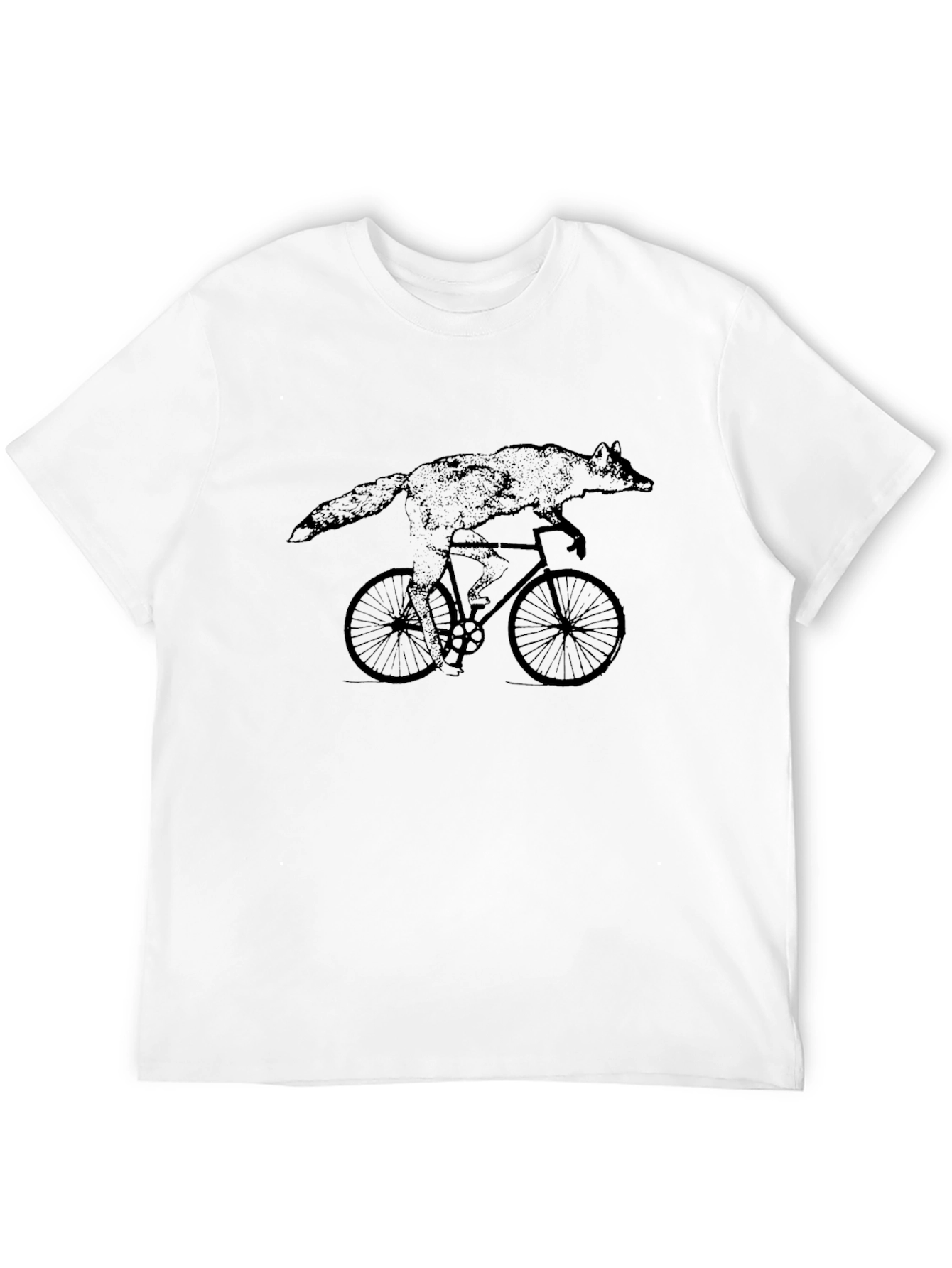 Coyote on Bicycle Graphic Tee - Unisex Black T-Shirt