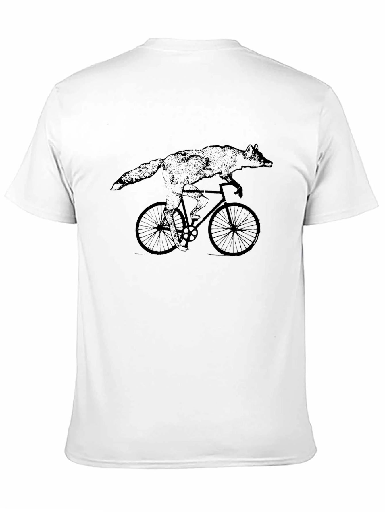 Coyote on Bicycle Graphic Tee - Unisex Black T-Shirt