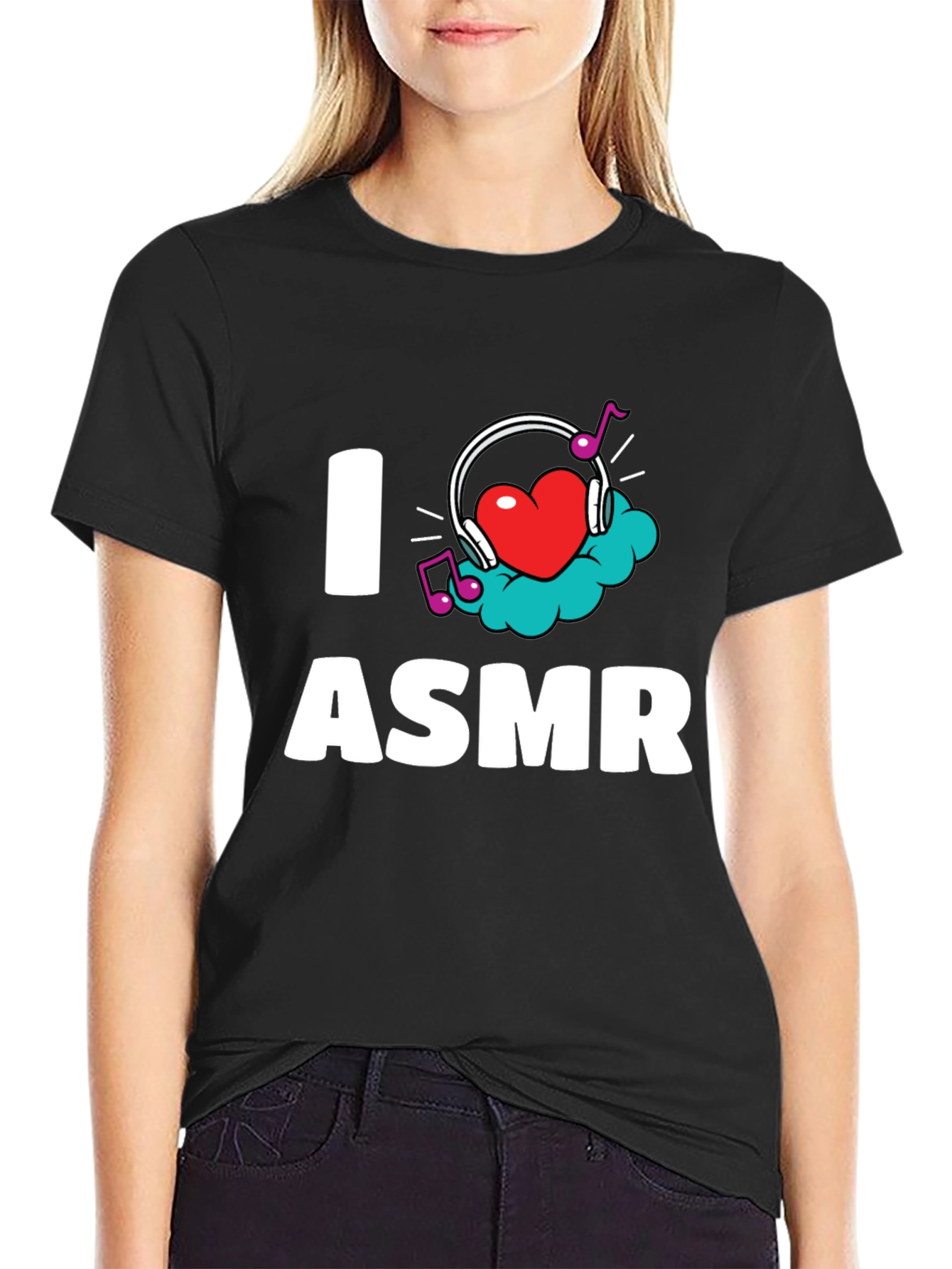 I Love ASMR T-Shirt - Black Graphic Tee