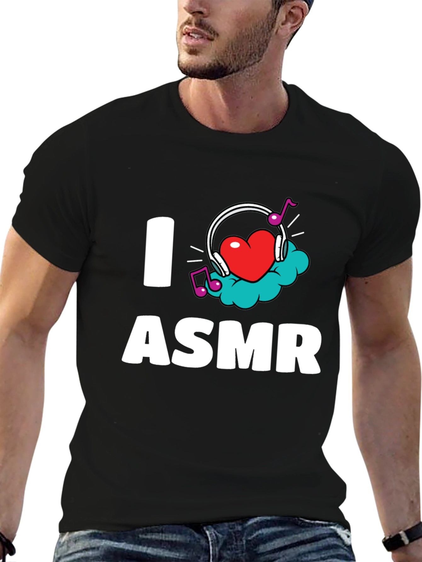 I Love ASMR T-Shirt - Black Graphic Tee