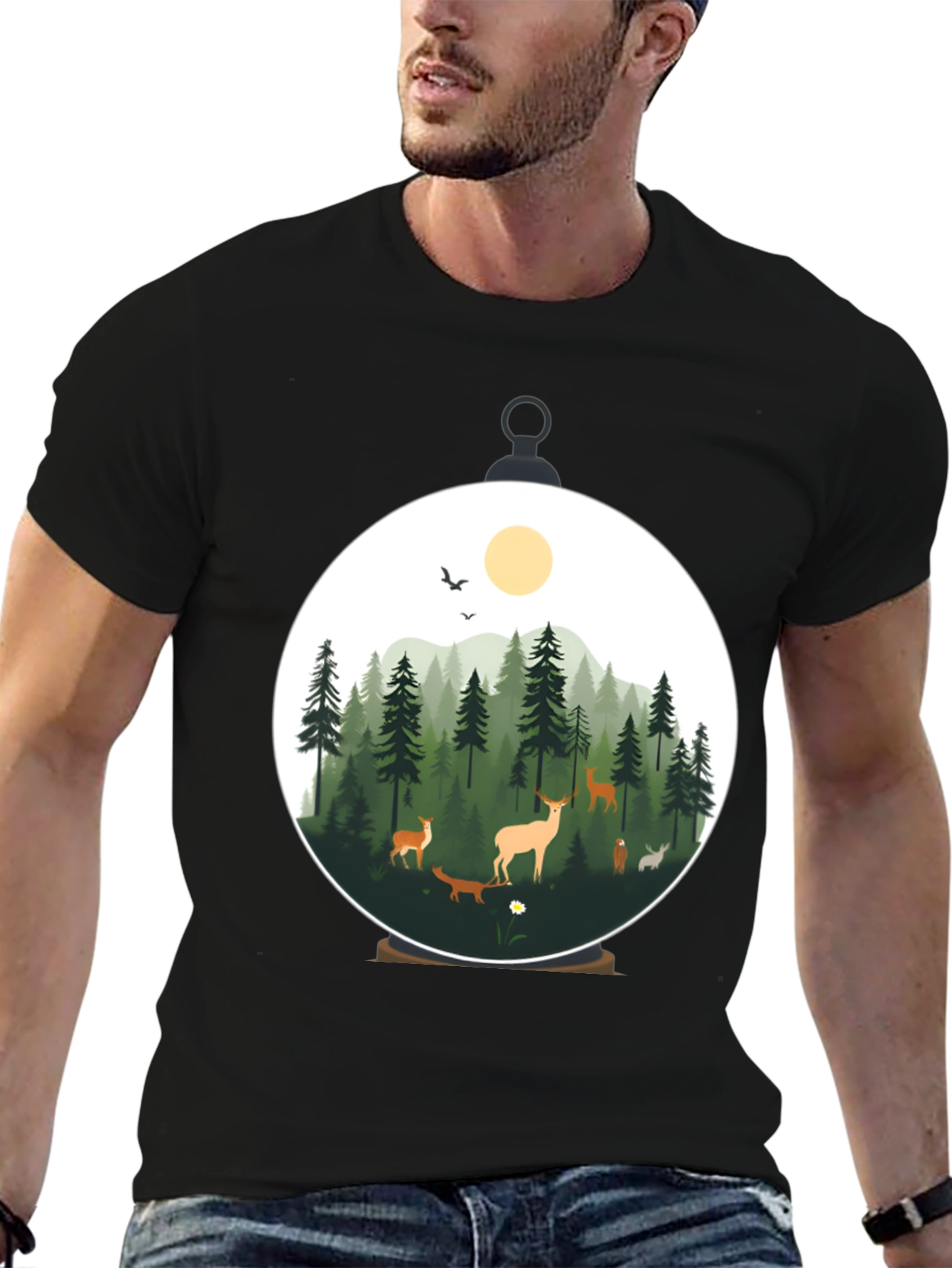 Nature Scene Graphic T-Shirt - Stylish Mens Tee