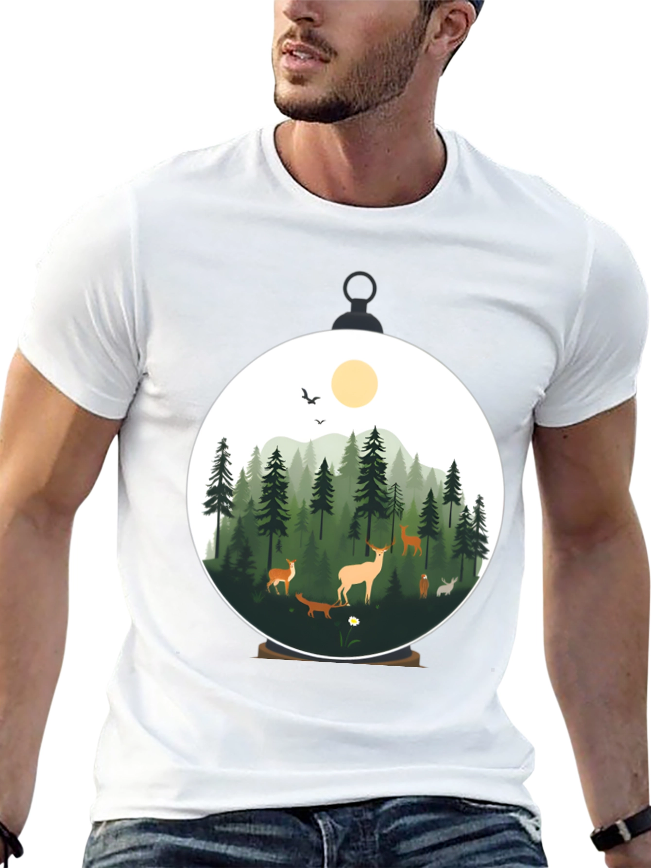 Nature Scene Graphic T-Shirt - Stylish Mens Tee
