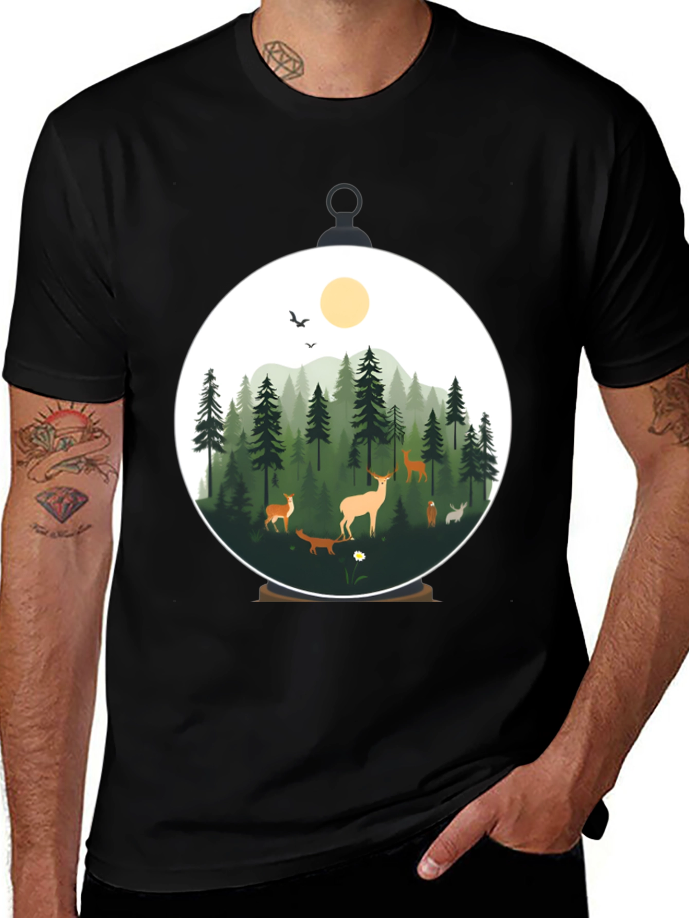 Nature Scene Graphic T-Shirt - Stylish Mens Tee