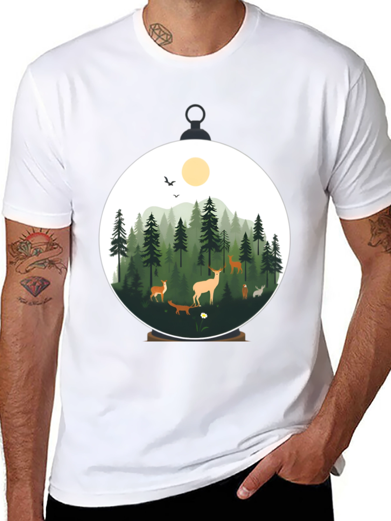 Nature Scene Graphic T-Shirt - Stylish Mens Tee