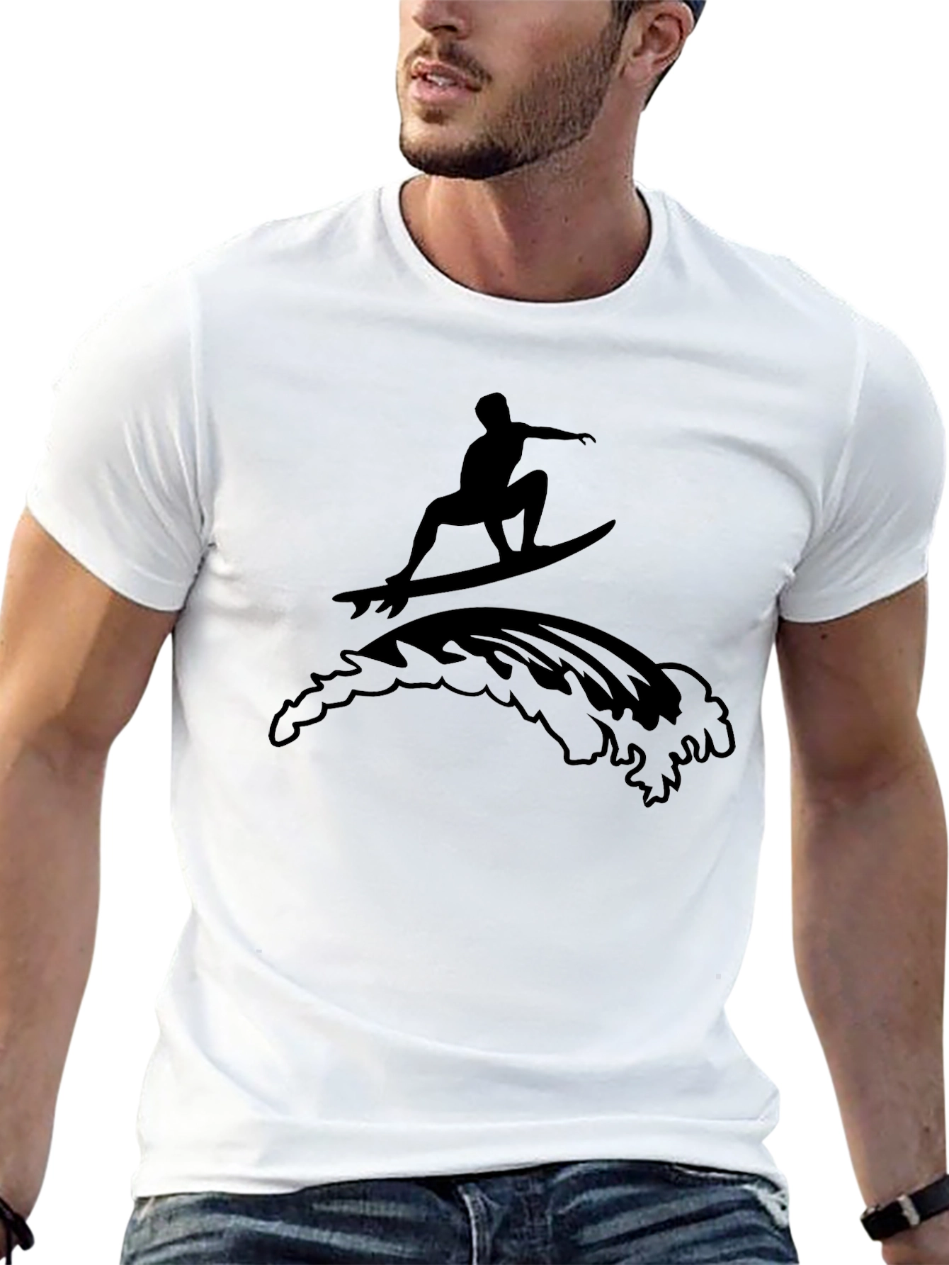 Surfer Graphic Black T-Shirt - Casual Cool