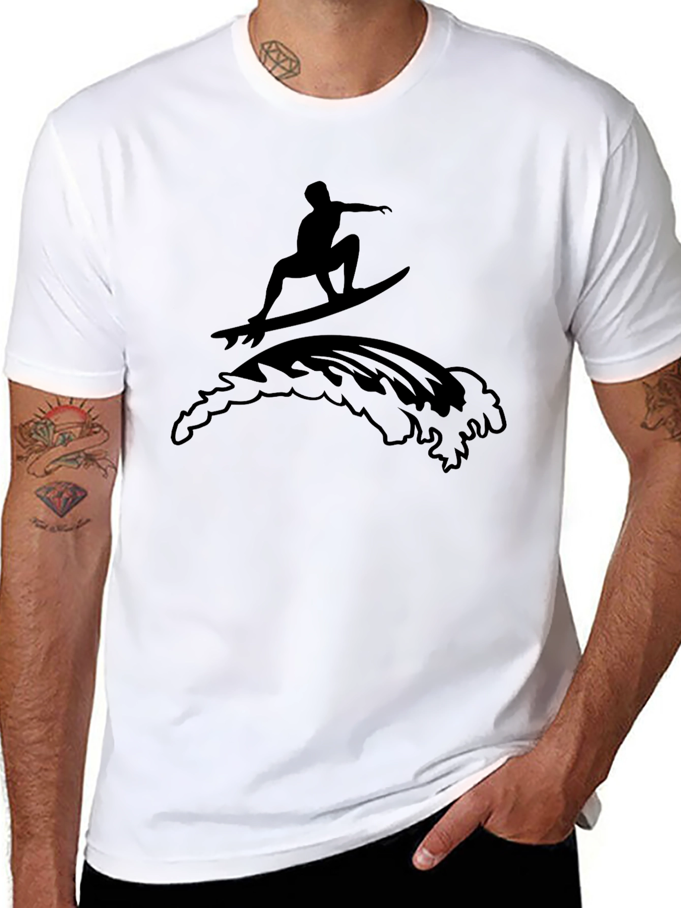 Surfer Graphic Black T-Shirt - Casual Cool