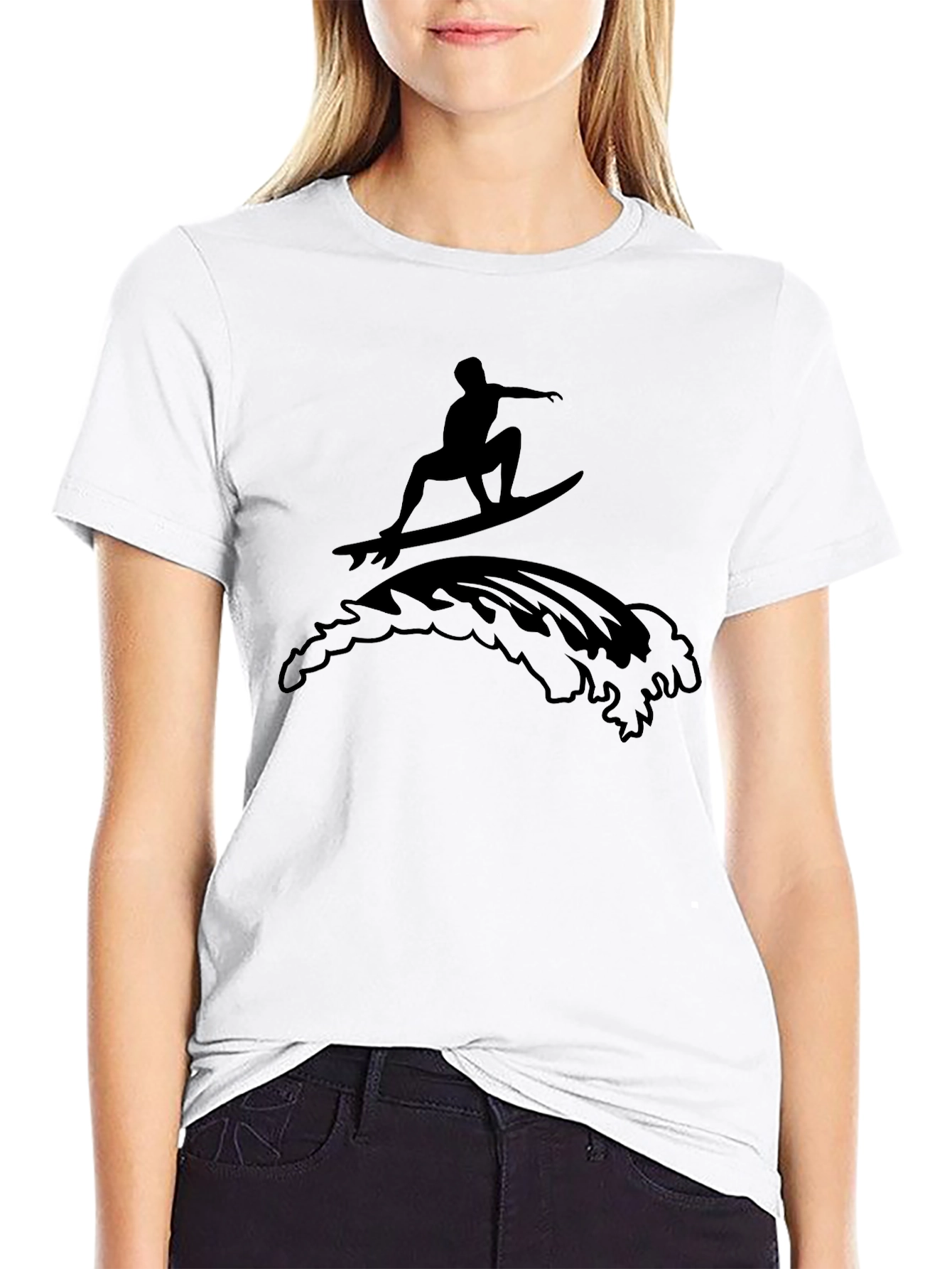 Surfer Graphic Black T-Shirt - Casual Cool