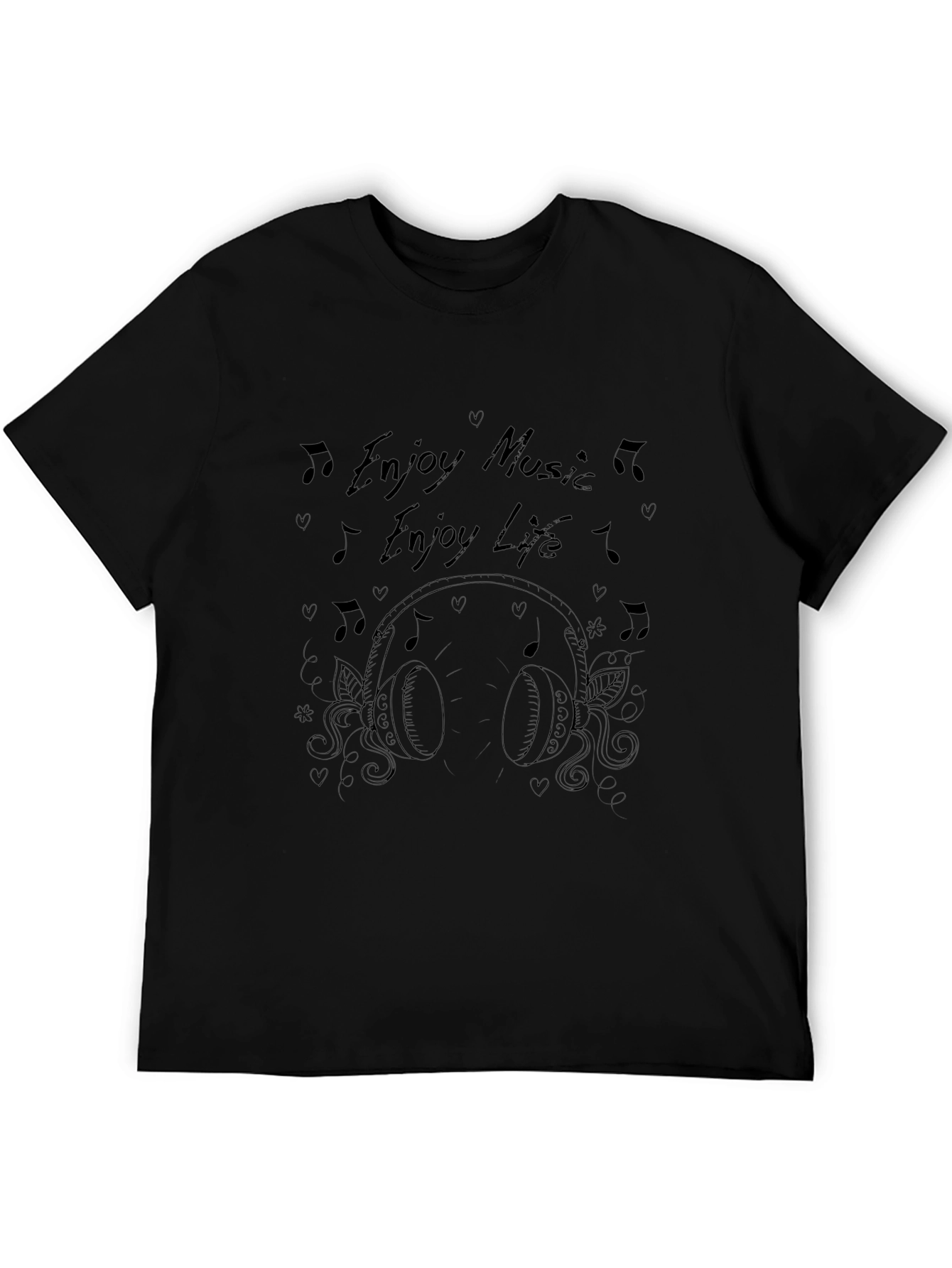 Enjoy Music Enjoy Life Black Graphic Tee