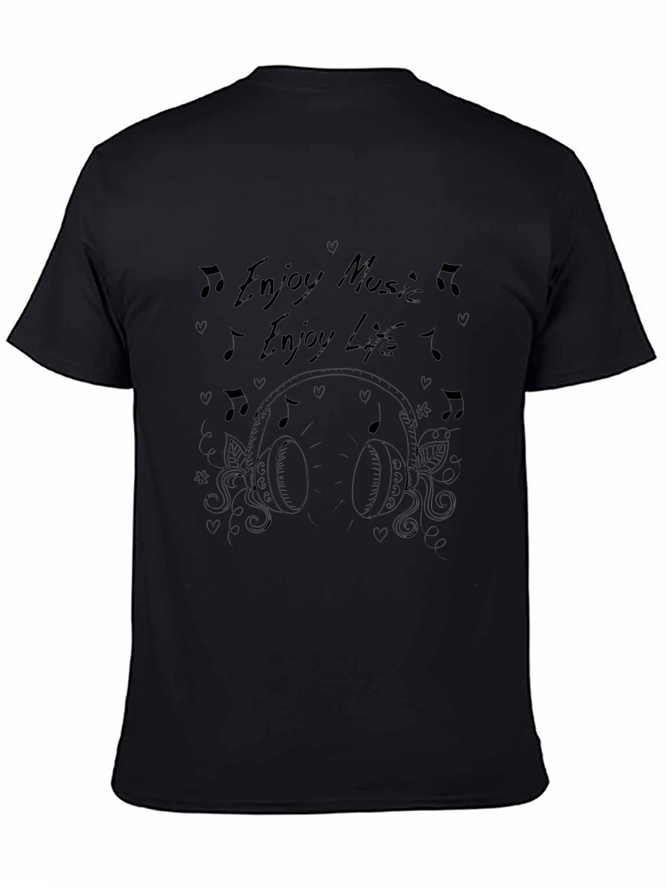 Enjoy Music Enjoy Life Black Graphic Tee