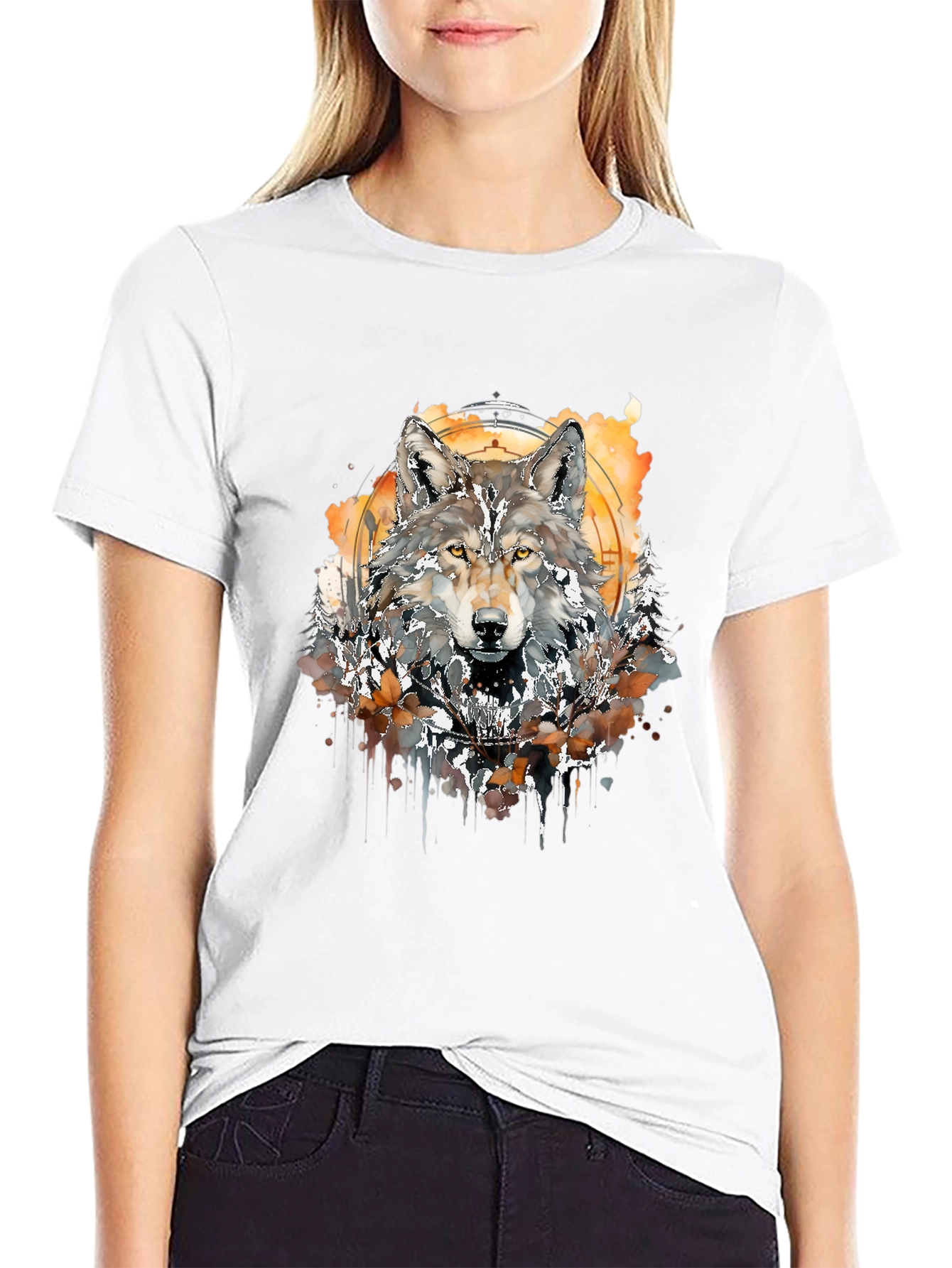 Wolf Art T-Shirt - Black Graphic Tee