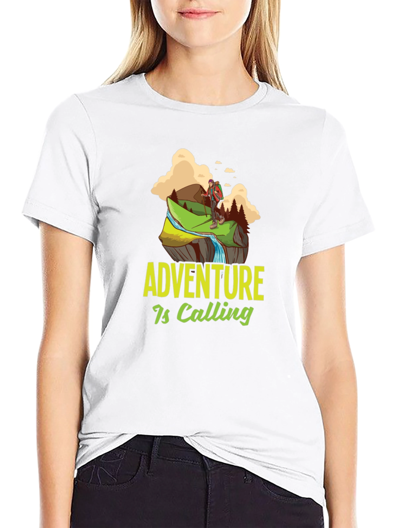 Adventure is Calling Graphic Tee - Black