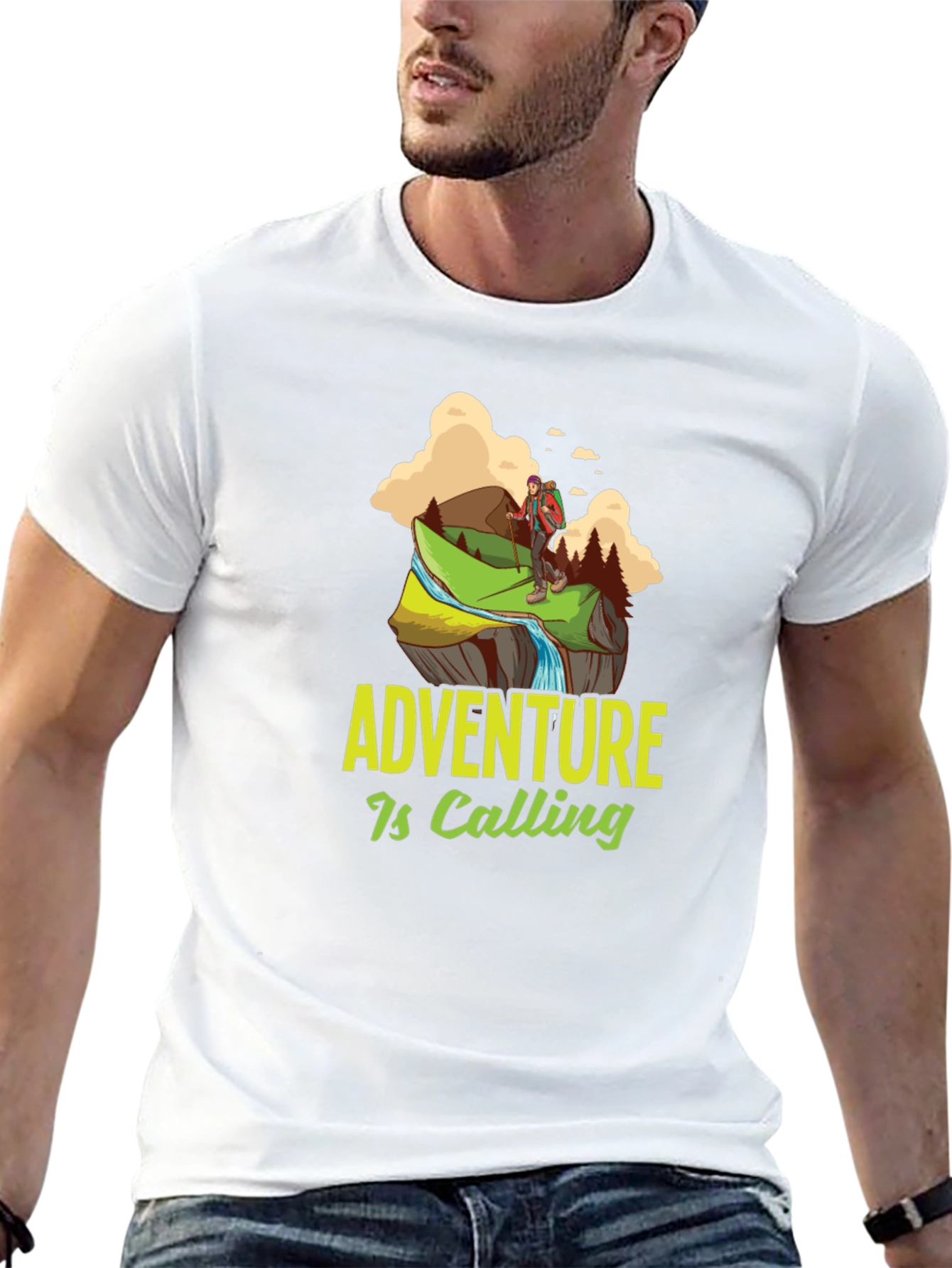 Adventure is Calling Graphic Tee - Black