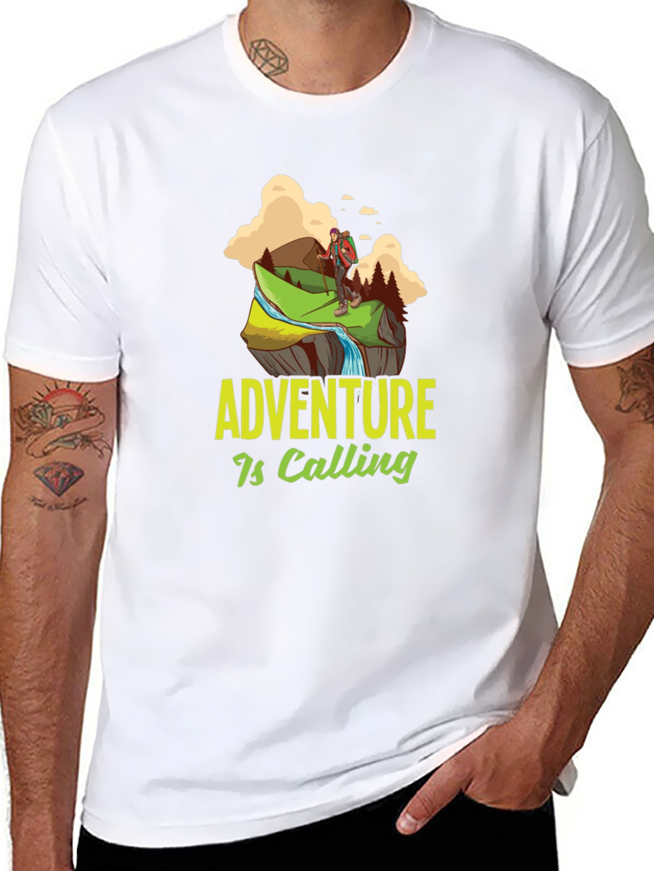 Adventure is Calling Graphic Tee - Black