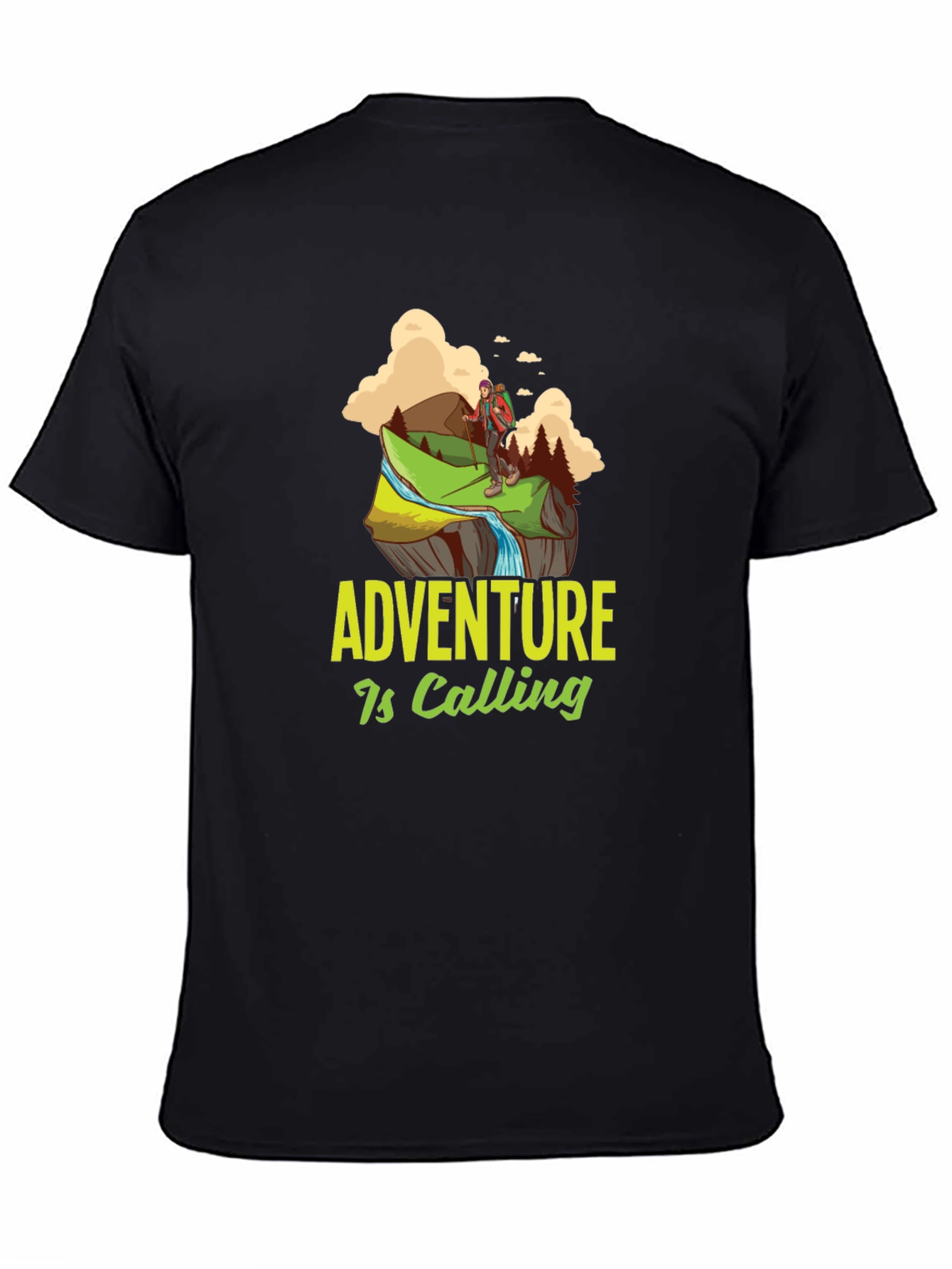 Adventure is Calling Graphic Tee - Black