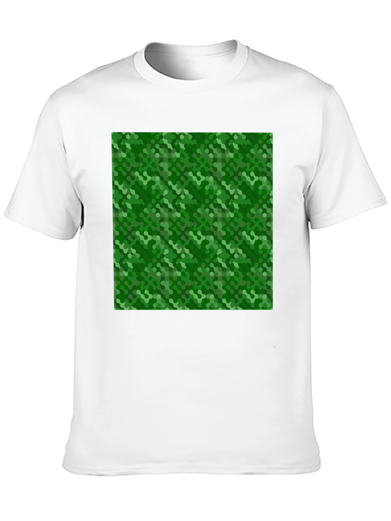 Green Hexagon Pattern Black T-Shirt