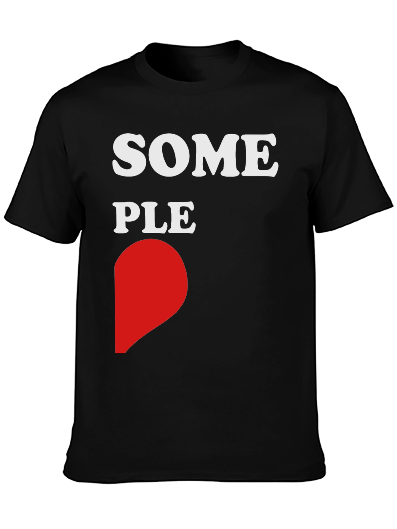 Some People Heart Graphic Black T-Shirt