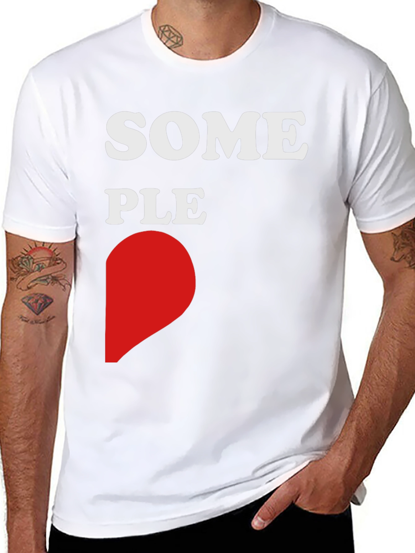 Some People Heart Graphic Black T-Shirt