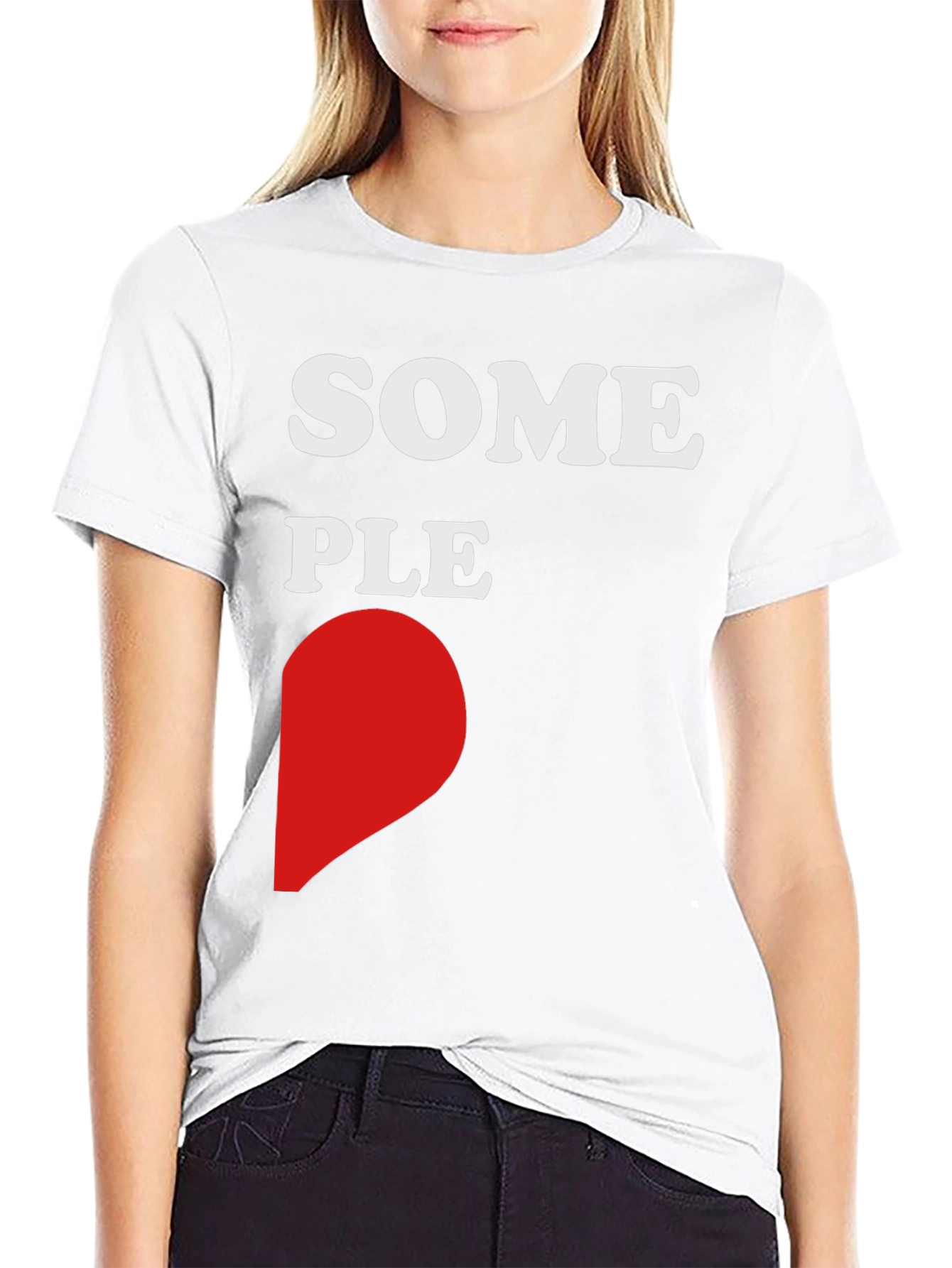 Some People Heart Graphic Black T-Shirt