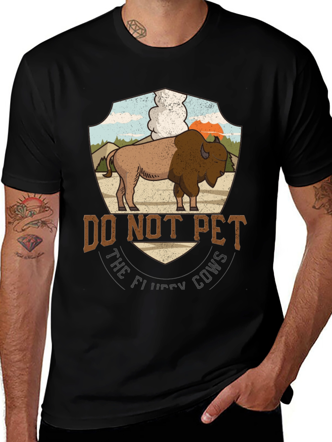 Do Not Pet Fluffy Cows T-Shirt Yellowstone Bison Tee