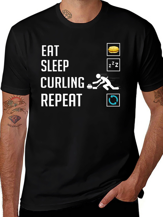 Eat Sleep Curling Repeat T-Shirt