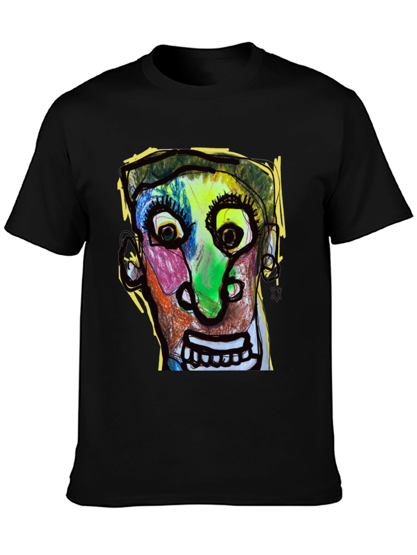 Abstract Face Graphic T-Shirt - Unique Art Tee